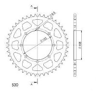 Supersprox alluminio rocchetto per catena 530 - 44Z (oro)