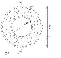 Supersprox alluminio rocchetto per catena 530 - 46Z (oro)