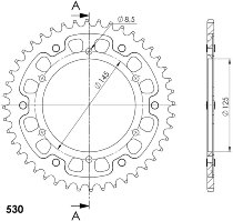 Supersprox Stealth rueda de cadena 530 - 43Z (azul)