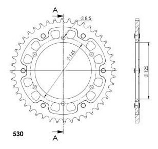 Supersprox Stealth Chain wheel 530 - 44Z (gold)