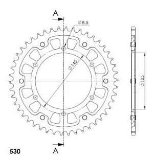 Supersprox Stealth rocchetto per catena 530 - 46Z (oro)