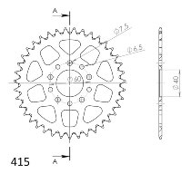 Supersprox aluminium roue d`entrainement 415 - 39Z (noir)