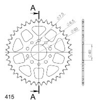 Supersprox aluminio rueda de cadena 415 - 40Z (negro)