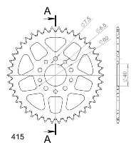 Supersprox aluminium roue d`entrainement 415 - 42Z (noir)