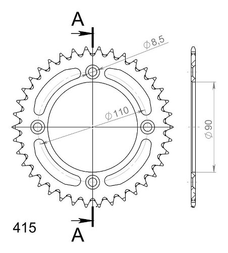 Supersprox Alu-Kettenrad 415 - 38Z (orange)