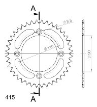 Supersprox alluminio rocchetto per catena 415 - 40Z (azurro)