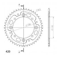 Supersprox Stealth Chain wheel 420 - 47Z (blue)