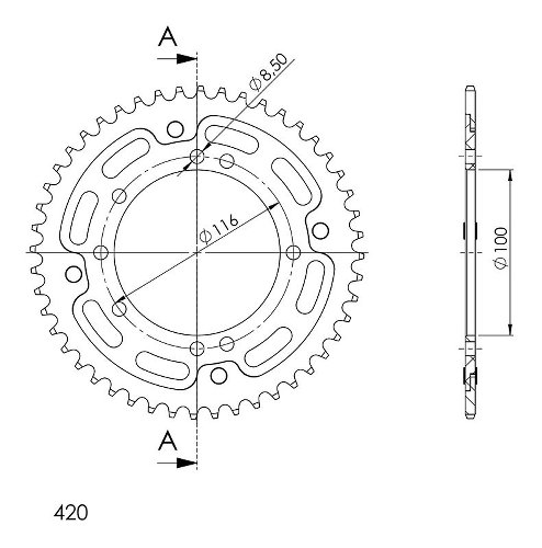 Supersprox Stealth roue d`entrainement 420 - 48Z (or)