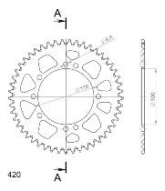 Supersprox aluminium roue d`entrainement 420 - 49Z (noir)