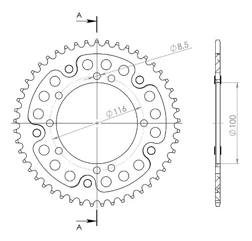 Supersprox Stealth Chain wheel 420 - 49Z (black)