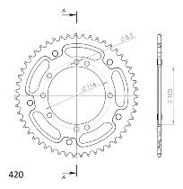 Supersprox Stealth Chain wheel 420 - 51Z (black)