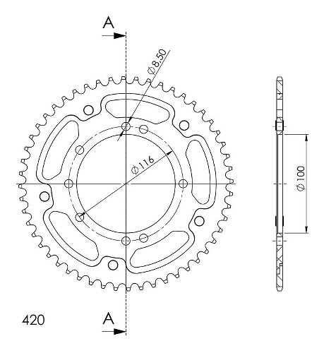 Supersprox Stealth roue d`entrainement 420 - 52Z (bleue)