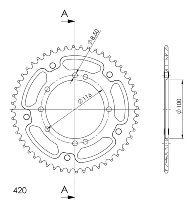 Supersprox Stealth Chain wheel 420 - 52Z (blue)