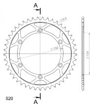 Supersprox acciaio rocchetto per catena 520 - 39Z (nero)