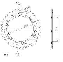 Supersprox Stealth Chain wheel 520 - 39Z (blue)