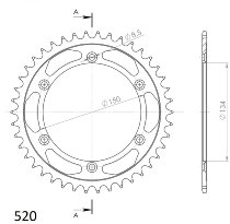 Supersprox acier roue d`entrainement 520 - 43Z (noir)