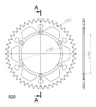 Supersprox aluminium roue d`entrainement 520 - 46Z (noir)