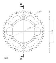 Supersprox alluminio rocchetto per catena 520 - 47Z (nero)