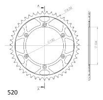 Supersprox Stealth rocchetto per catena 520 - 47Z (nero)