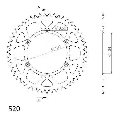 Supersprox alluminio rocchetto per catena 520 - 48Z (azurro)