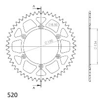 Supersprox aluminium roue d`entrainement 520 - 48Z (bleue)