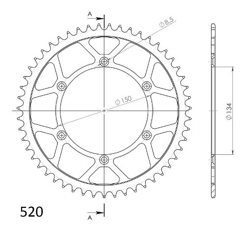 Supersprox Stealth-Kettenrad 520 - 48Z (blau)