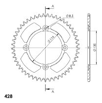 Supersprox aluminium roue d`entrainement 428 - 49Z (noir)