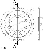 Supersprox acier roue d`entrainement 428 - 36Z (noir)