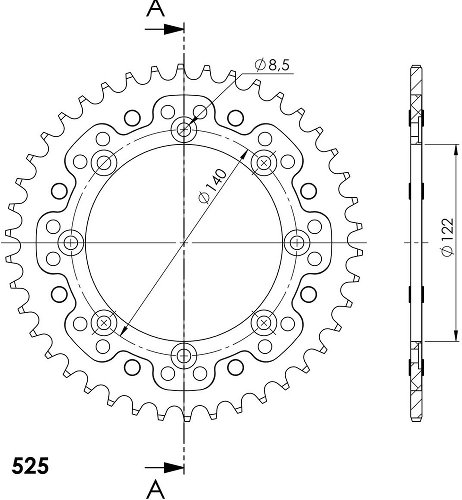 Supersprox Stealth-Kettenrad 525 - 40Z (gold)