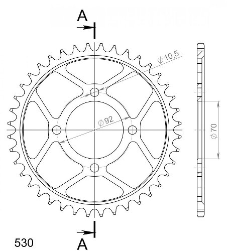 Supersprox Steel Chain wheel 530 - 33Z (black)