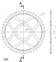 Supersprox acciaio rocchetto per catena 530 - 43Z (nero)