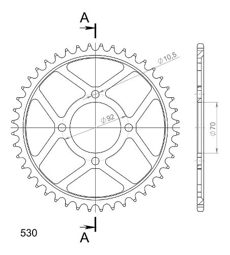 Supersprox acier roue d`entrainement 530 - 44Z (noir)