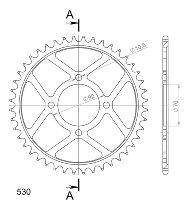 Supersprox Steel Chain wheel 530 - 44Z (black)