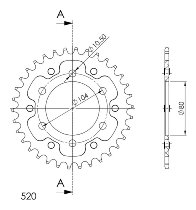 Supersprox acciaio rocchetto per catena 520 - 34Z (nero)