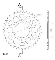 Supersprox aluminium roue d`entrainement 520 - 39Z (noir)