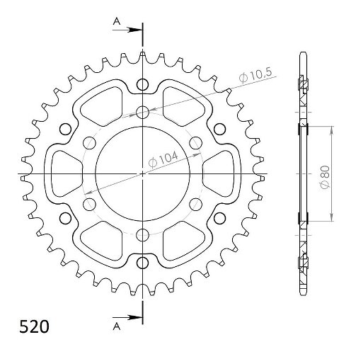 Supersprox Stealth Chain wheel 520 - 39Z (black)