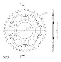 Supersprox Stealth rocchetto per catena 520 - 39Z (azurro)