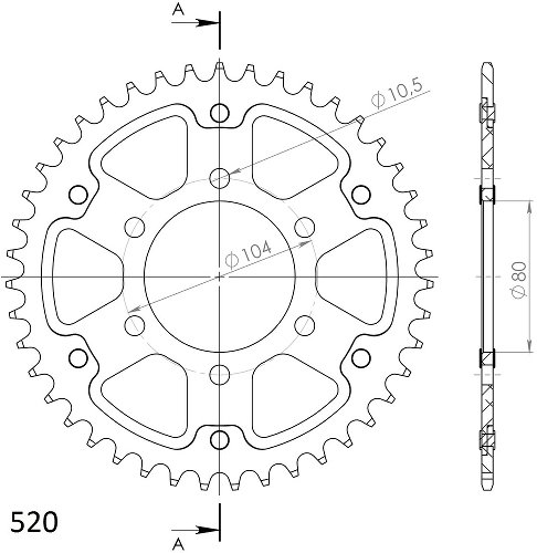 Supersprox Stealth rocchetto per catena 520 - 40Z (nero)