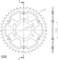 Supersprox Stealth rueda de cadena 520 - 40Z (negro)