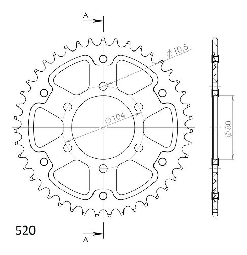 Supersprox Stealth-Kettenrad 520 - 40Z (gold)