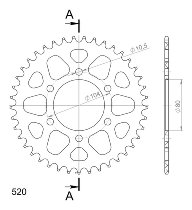 Supersprox aluminium roue d`entrainement 520 - 41Z (or)