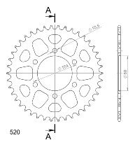 Supersprox Aluminium Chain wheel 520 - 42Z (gold)