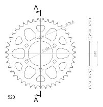 Supersprox Aluminium Chain wheel 520 - 43Z (gold)