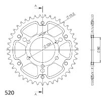 Supersprox Stealth rueda de cadena 520 - 43Z (anaranjado)