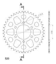 Supersprox Aluminium Chain wheel 520 - 44Z (gold)