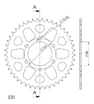 Supersprox alluminio rocchetto per catena 520 - 45Z (nero)