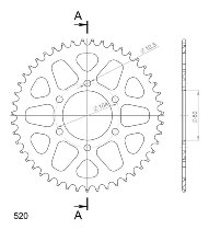 Supersprox alluminio rocchetto per catena 520 - 47Z (nero)