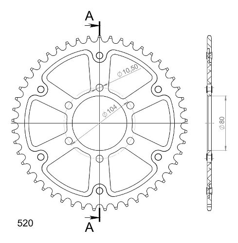 Supersprox Stealth Chain wheel 520 - 49Z (black)