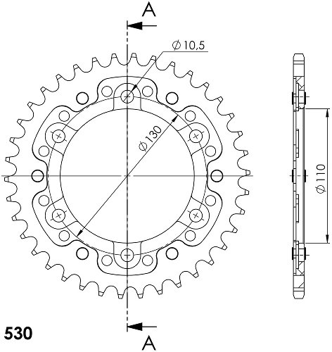 Supersprox Stealth rocchetto per catena 530 - 38Z (nero)