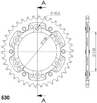 Supersprox Stealth rocchetto per catena 530 - 38Z (nero)